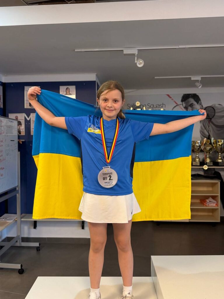 9-year-old Anastasiia Kovtun wins silver at her debut international squash tournament: Ukrainians claim five gold and two silver medals in Bucharest